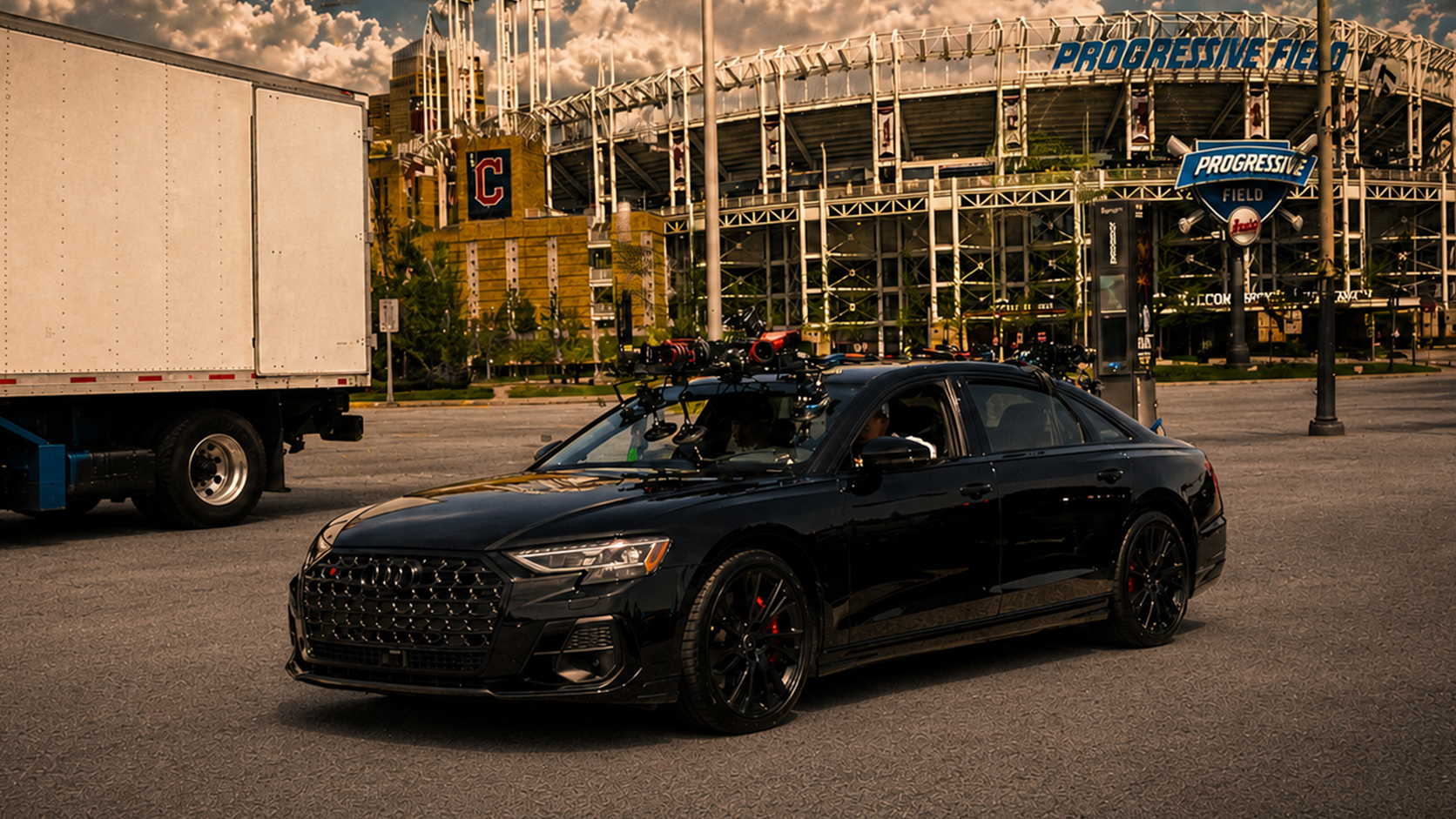 Recent CineXR custom driving plate capture vehicle on location for film and television production